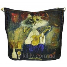 Джинсовая сумка КОТ МАМАЙ