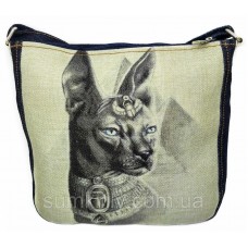 Джинсовая сумка КОШКА ФАРАОНОВ