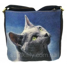Джинсовая сумка РУССКАЯ ГОЛУБАЯ КОШКА