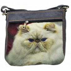 Джинсовая сумка с котом
